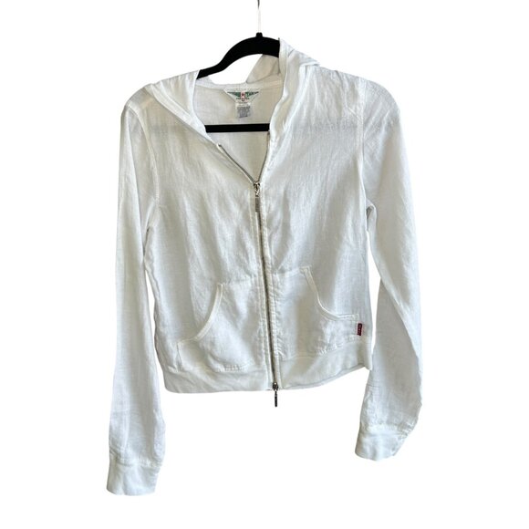 Hard Tail Forever White Full Zip Hoodie Casual Jacket NWT Size Small - Picture 1 of 9